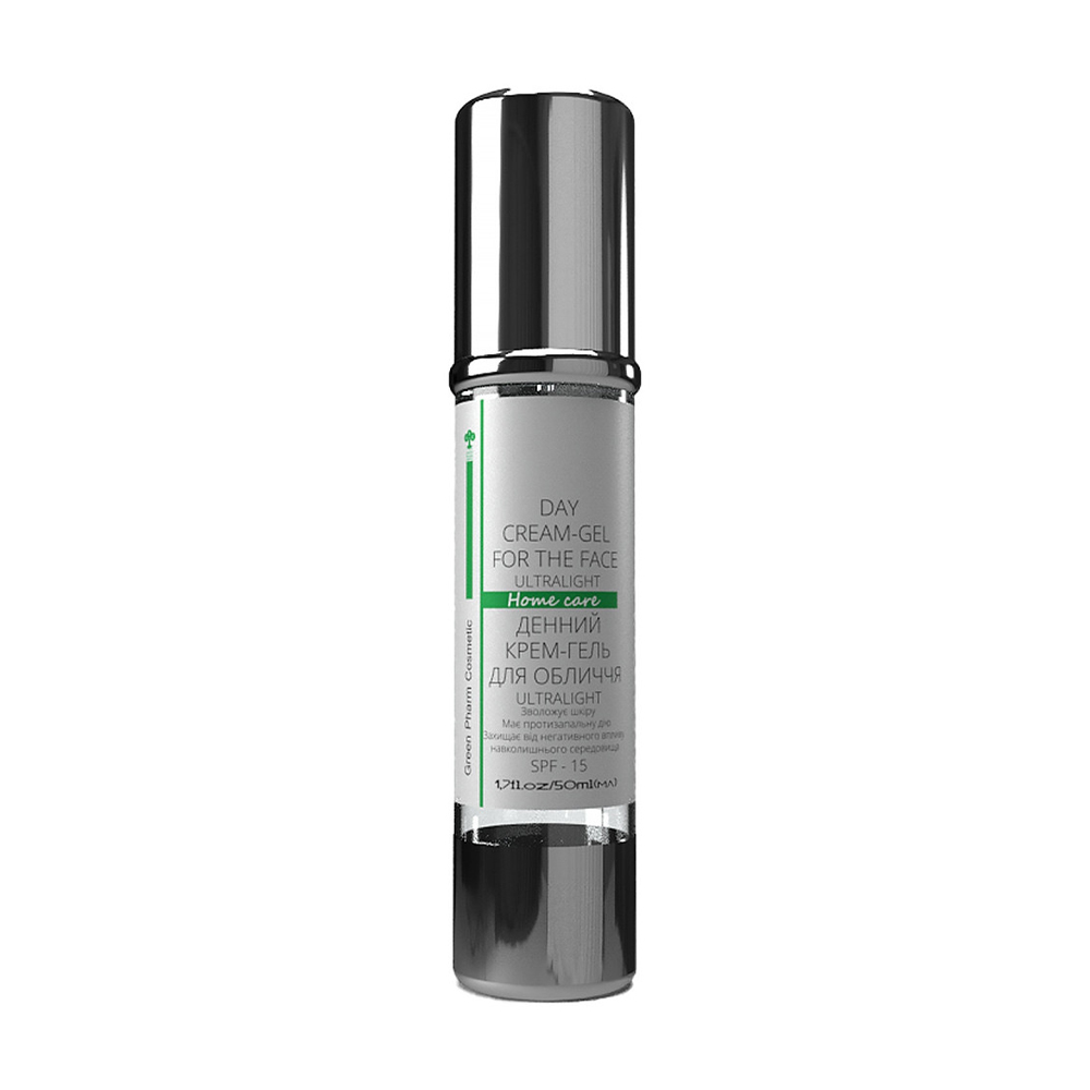 Денний крем-гель для обличчя Green Pharm Cosmetic Day Cream-Gel For The Face Ultralight, SPF 15, 50 мл